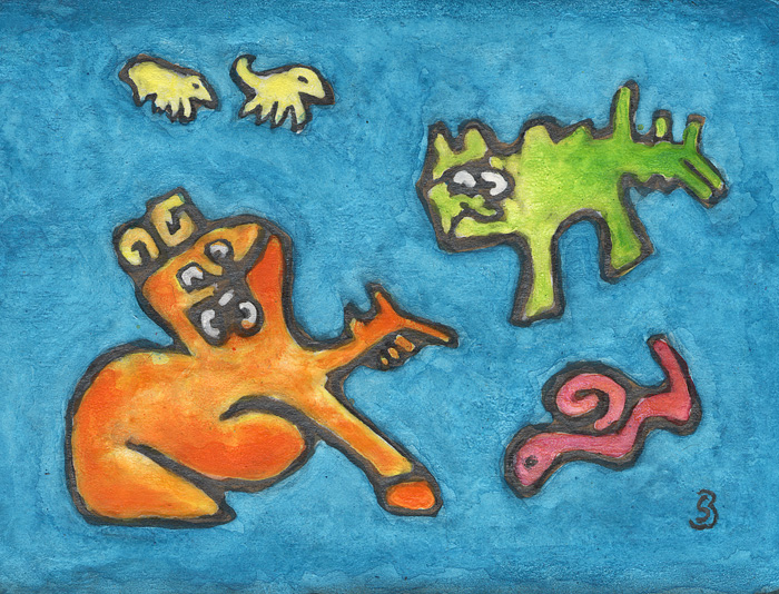 ANIMALI LUMINOSI 18X24 t. mista su cartoncino