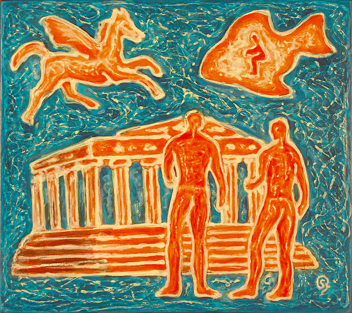 INCONTRI RAVVICINATI 150610 24,5x27,5 acrilico su tavola