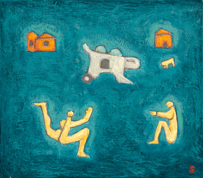 NELLA NOTTE II 28X25 acrilico su tavola