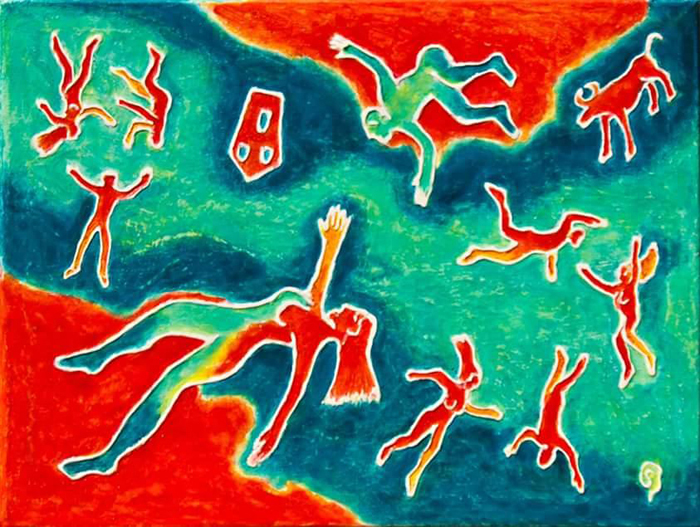 SIAMO VENIAMO ANDIAMO II 30X40 acrilico su tela